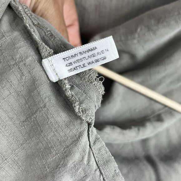 Tommy Bahama Button Up Floral Silk Shirt Size XL Men Solid Tan Original Fit - Picture 7 of 10